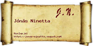 Jónás Ninetta névjegykártya